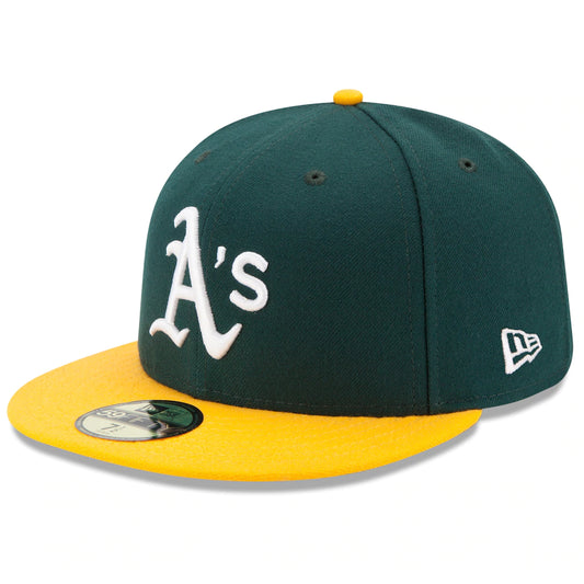 Oakland Athletics New Era Home Authentic Collection On-Field 59FIFTY Fitted Hat - Green/Yellow